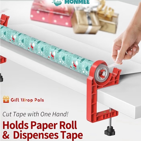 Other - NEW Tabletop Gift Wrapping w/ Tape Dispenser–2pk Adj Wrapping Paper Table Clamps